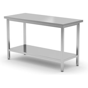 Centrale Werktafel met een Schap Budget Line – Geschroefd - Diepte: 600 Mm - HENDI - Budget Line - 1000x600x(H)850mm - 817162 - Horeca & Professioneel