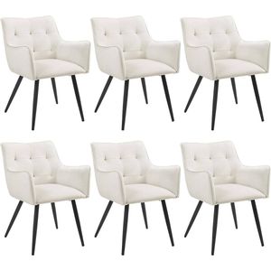 Rootz Velvet Eetkamerstoel Set van 6 - Elegante stoelen - Comfortabele zitting - Schuim met hoge dichtheid - Stevig metalen frame - Ergonomisch ontwerp - 57 cm x 80 cm x 57 cm