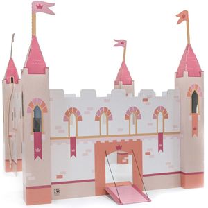 Speelkasteel Karton - Kasteel Speelgoed - Voor Jongens En Meisjes - Ridders Speelgoed - Duurzaam Karton - Terra Roze