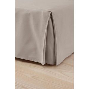 Colour bedhoes 100% hoogwaardig biologisch katoen - grijsbeige - 180 x 200 cm - bedrok 45 cm hoog