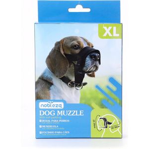 Nobleza Muilband hond - Muilkorven - Muilkorf hond - Honden muilkorf - Zachte muilband - Anti trek halster - Rubberen muilband - Verstelbaar - Zwart - XL