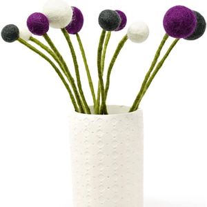 Vilten bloemen, unieke Scandi decoratie, liefdevol handgemaakte bloemen van vilt I boeket violet