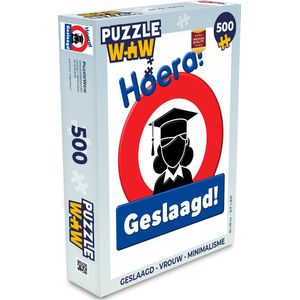 Puzzel Geslaagd - Vrouw - Minimalisme - Legpuzzel - Puzzel 500 stukjes