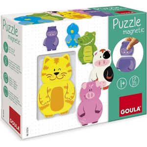 Goula Houten Puzzel Boerderijdieren - Magnetisch - 9 Stukjes