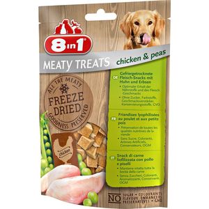 8in1 freeze dried meaty bites hond kip & erwt 50gr