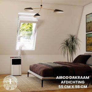 Airco Dakraam Afdichtkit – 55 x 98 cm – Geschikt voor Inbouw Velux: CK04 (GGL 6, 104, c04) | Fakro, Optilight: Maatcode 02 | Luxtra: C4A - Slang Afsluiten – Tuimelvenster Oplossing – Afdichting Raamafdichtingskit