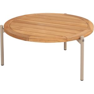 4 Seasons Outdoor - Yoga - Ronde Salontafel - Latte - Aluminium - Teak Tafelblad