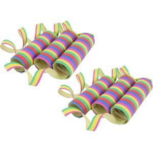 Serpentine feestversieringen - 6x rollen - gekleurd in felle kleuren - papier - feestartikelen