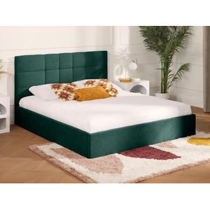 PASCAL MORABITO Bed met opbergruimte 180 x 200 cm - Stof - Spargroen + matras - ELIAVA van Pascal Morabito L 190 cm x H 106 cm x D 213 cm