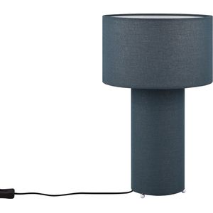 LED Tafellamp - Trion Balin - E27 Fitting - Rond - Blauw - Textiel