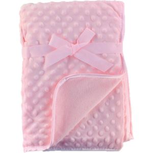 Een super zacht baby dekentje  voor in de wieg/kinderwagen/Maxi Cosi of als omslagdoek roze