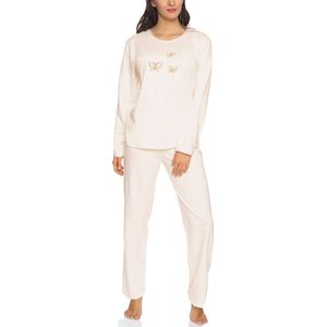 Merry Style Dames Pyjama - Lange mouwen - Lange broek - Katoen - MS-DR-Malwa-PJ - Ecru (Lange mouwen) - S