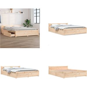 vidaXL Bedframe met lades 150x200 cm 5FT King Size - Bedframe - Bedframes - Bed - Bedbodem