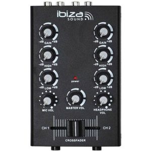 Ibiza Sound MIX500 2 kanaals mengpaneel DJ mixer