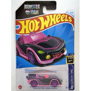 HOT WHEELS MONSTER HIGH GHOUL MOBILE 3/250 BLACK/PINK 1:64 HW SCREEN TIME 1/10