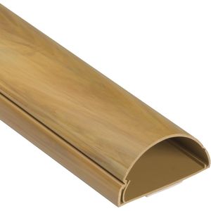 Kabelgoot voor tv-kabels - Halfrond - 1 stuk - Houteffect - 50 mm (B) x 25 mm (H)
