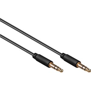 3,5mm Jack stereo audio slim kabel / zwart - 2 meter