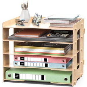Houten Papieren Lade Documentenlade Kantoororganizer Bureau Plank voor Bestanden, Papier, Documenten, Brief