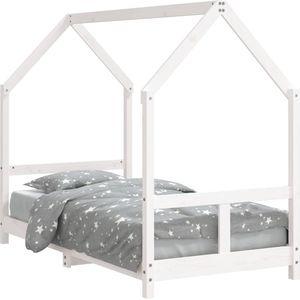 vidaXL - Kinderbedframe - 80x160 - cm - massief - grenenhout - wit