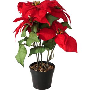 Kunstplant kerstster rood 40 cm