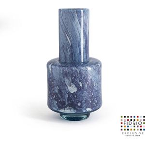 Design Vaas Nuovo - Fidrio PURPLE BLUE - glas, mondgeblazen bloemenvaas - diameter 18 cm hoogte 36 cm