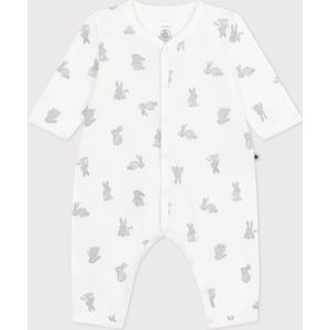 Petit Bateau Katoenen babypyjama zonder voetjes met konijnenprint Unisex Boxpak - Wit;Grijs