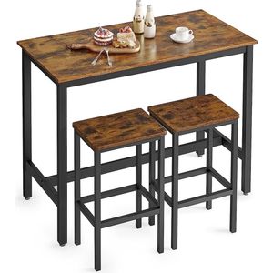 FurnStar eettafel set van 2 - 120x60x90cm/40x30x65cm - Bruin