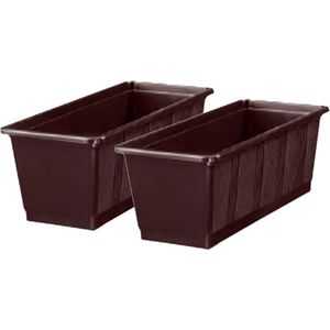 Set van 3x Stuks Plantenbakken Bruin Rechthoekig 60 X 17,5 X 14,5 cm
