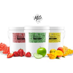 Mito Tea - Bubble Tea - Popping Fruitparels - Boba * Voordeelpack * 3X 1KG - Mango - Appel - Aardbei