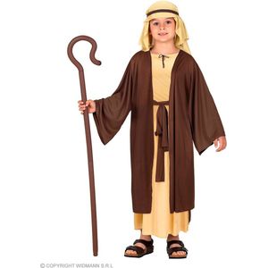 Widmann - Jezus & Jozef Kostuum - Herder Jozef Kind Kostuum - Bruin - Maat 128 - Kerst - Verkleedkleding