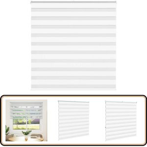 vidaXL Zebra rolgordijn - 140x150 cm - Wit Zebra Gordijn - Rolgordijn - Privacy Screen - Zonwering - Interieur Decoratie