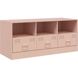 vidaXL-Tv-meubel-99x39x44-cm-staal-roze