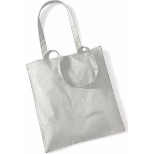20x Katoenen schoudertasjes lichtgrijs 42 x 38 cm - 10 liter - Shopper/boodschappen tas - Tote bag - Draagtas