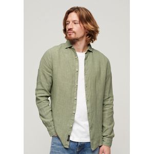 Superdry - Casual linnen overhemd met lange mouwen - Heren - Lange mouwen shirts