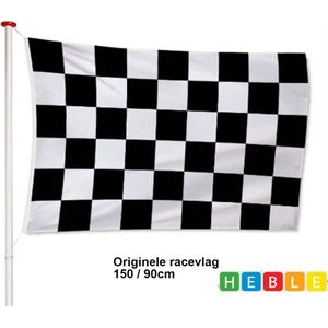 *** Geruite Finish vlag 90 x 150 cm - Finish Flag - Formule 1 - Drapeau Race - van Heble® ***