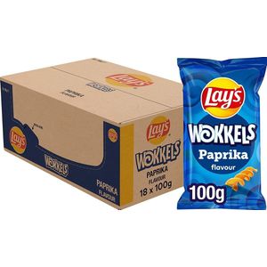 Lays Wokkels Paprika Chips Doos - 18 x 100 Gram