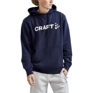 Craft Core Hoodie met logo, navyblauw - Maat XL -