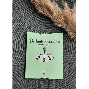 Mint11 - Voedingskaart pastel groen - babyvoeding accessoires - kraamcadeau - kraamkado - baby benodigdheden - voedingsschijf - parkeerschijf