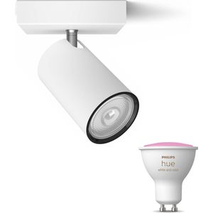 Philips myLiving Kosipo Opbouwspot Wit - 1 Lichtpunt - Spotjes Opbouw Incl. Philips Hue White & Color Ambiance GU10 - Bluetooth