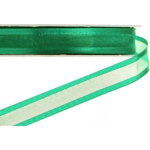 Organza Lint Satijnrand 10mm (1,0cm) Groen | Organza Satijn Lint | Luxe Kwaliteit | Kerst Lint | Cadeau Lint| Rol van 22,85 Meter