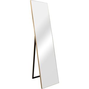 Spiegel Vrijstaand Astoria - Verstelbaar - 150,6x35,6 cm - Goudkleurig - MDF en Glas - Stijlvolle uitstraling