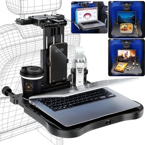 Autostoel voor Achterbank - Passagiers - Bureau met Bekerhouder en Mobiele Telefoonhouder - Multifunctionele Eettafel voor Kinderen en Volwassenen - Inklapbaar - Instelbaar - Belastbaarheid 15-20 kg