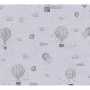 LUCHTBALLONNEN BEHANG | Wolken - Grijs - A.S. Création Lilly & Luis