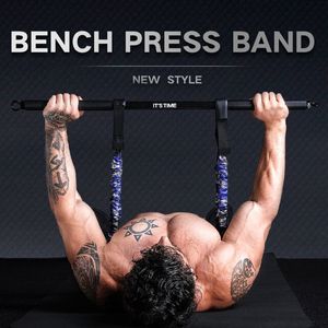 Bankdrukken Weerstand Band Met Fitness Stang Borst Expander Elastische Bands Home Gym Oefening Workout Apparatuur
