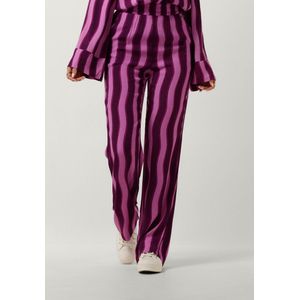 Colourful Rebel Melody Stripes Straight Pants Broeken Dames - Paars - Maat L