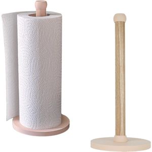 Home 3D® - Keukenrolhouder Beige - Houten Staande Rollenhouder - Gemaakt en ontworpen in Nederland