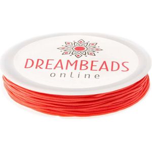 Nylon Koord (1 mm) Mandarin Red (15 Meter)