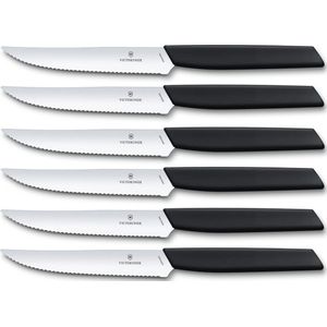 Victorinox Swiss Modern steakmessen - 6-delig - Zwart