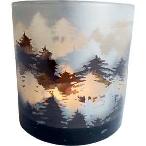 Mix en Match - Windlicht - Waxinelichthouder - XXL - Kerst - Goud - Zwart - 15x15cm