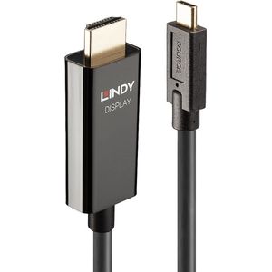LINDY Aansluitkabel USB-C stekker, HDMI-A stekker 10.00 m Zwart 43317 USB-C-displaykabel